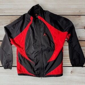 Jordan Sport DNA Windbreaker Jacket Mens XL Black Red Full Zip DX9367-013